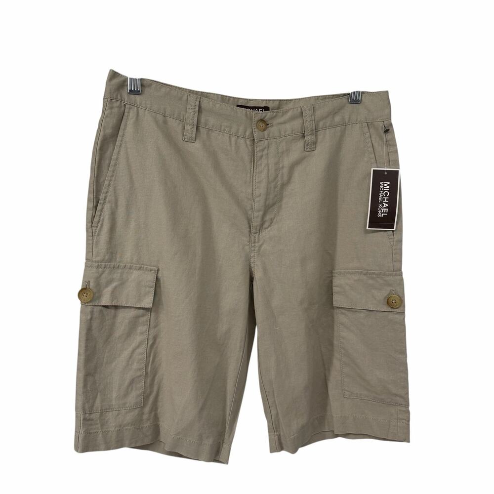 NEW Michael Michael Kors Linen Blend Chino Shorts Sz 30